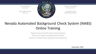 Nevada Automated Background Check System NABS introduction tutorial [upl. by Yrok]