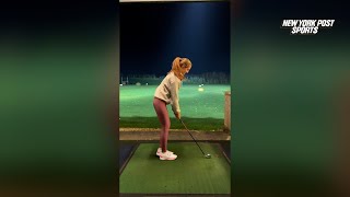 Man slammed after unwittingly attempting to correct pro female golfer’s swing [upl. by Corell911]