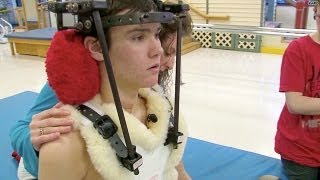 Paralyzed teen inspires hockey pros [upl. by Eah725]