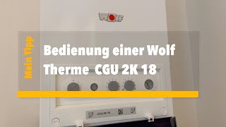 Bedienung einer Wolf Gastherme CGU 2K 18 [upl. by Shepperd132]