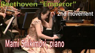 Beethoven Piano Concerto No5 “Emperor” 2nd Movement  Mami Shikimori Pianist [upl. by Nairbal390]