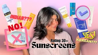 30 SUNSCREENS review  best average and worst  Korean and Indian sunscreens  Best sunscreen [upl. by Asenab]