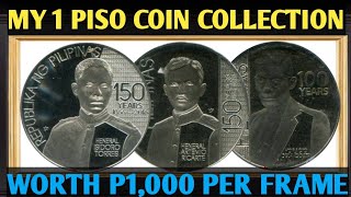 MY 1 PISO COIN FRAME COLLECTION WORTH P1000 [upl. by Viccora777]