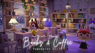 Pomodoro 5010 • Study with Cat villagers • No Music  Books amp Coffee winter theme ❄️ [upl. by Etnaid582]