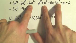 Multiplying Polynomials  Slightly Harder Examples 2 [upl. by Dnomed752]