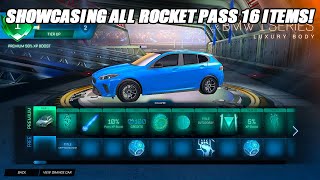 Showcasing All NEW Season 16 Rocket Pass Items  Rocket League Season 16 Showcase [upl. by Annonyw]