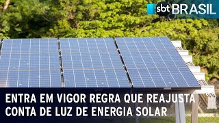 Entra em vigor regra que reajusta conta de luz de energia solar  SBT Brasil 220723 [upl. by Anson743]