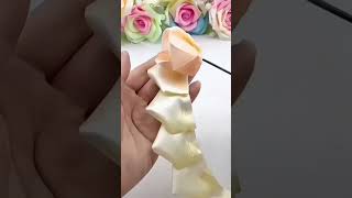 Handmade diy ribbon rose flowerhandmade diy flowers rose [upl. by Leis]