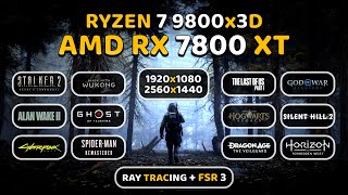 Ryzen 7 9800x3D  RX 7800 XT  1080p 1440p Ray Tracing FSR3  Extreme Gaming Test [upl. by Lumpkin614]