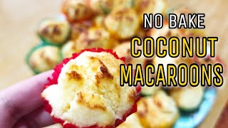 NO BAKE STEAMED COCONUT MACAROONS  HOW TO MAKE MACAROONS WITHOUT OVEN  DIYangs Vlog [upl. by Avis]