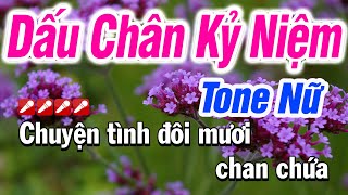 Karaoke Dấu Chân Kỷ Niệm Tone Nữ Hay Nhất  NS Kim Cương [upl. by Belsky]