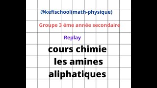 cours les amines aliphatiques partie 1 groupe 3éme année kefiacademy1113 [upl. by Dysart480]