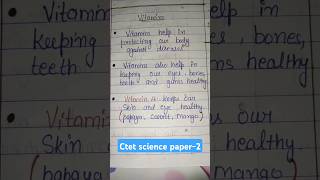 Ctet science paper2  Vitaminsविटामिन । ncert notes  ctet shorts ytshort science [upl. by Marguerie776]