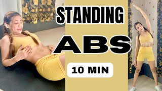 10 Min Standing Abs Workout   Targets Upper amp Lower Abs No Equipment   Jikenya Unveils [upl. by Novek168]