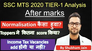 SSC MTS 2020 analysis after marks Normalisation कैसा हुवा  Toppers scores Income Tax vacancies [upl. by Barnabas]