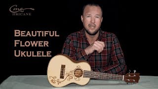 Hricane 23 Inch Sapele Spruce Flower Carved Pattern Concert Ukulele Review by AllForUkeKevin [upl. by Miriam]