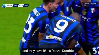 Gol di Denzel Dumfries Inter vs Juventus 42 Tutti i gol Highlights e highlights estesi [upl. by Asiak]