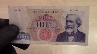 1000 Lire GIUSEPPE VERDI  1°TIPO 1962 [upl. by Kcirdor]