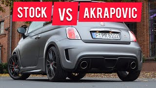 ABARTH 595  500 Stock VS Akrapovic Exhaust Sounds Battle [upl. by Irama869]