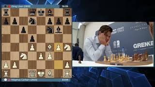 Magnus Carlsen vs Ding Liren  GRENKE Chess Classic 2024 R3 [upl. by Monahon]