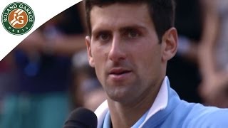 Roland Garros 2014 Les mots de NDjokovic sur le podim après la finale [upl. by Avir247]