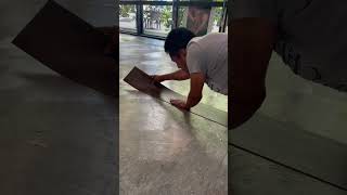 Vinyl flooring installation easy with glue [upl. by Nonnac908]