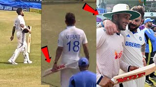 Watch Virat Kohli Gift BAT to Shakib Al Hasan after 2nd Test Match  Virat gifted signed bat shakib [upl. by Sumer]