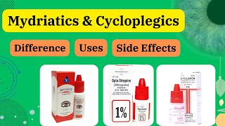 Mydriatics and Cycloplegics Difference Uses Examples Peak effect All in Detail [upl. by Juna]