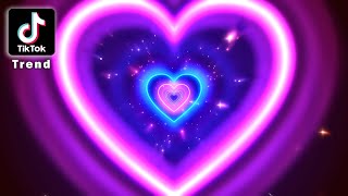 Neon Lights Love Heart Tunnel ║ TikTok Trend ║ 4K Romantic Glow  Moving Background TunnelTrend [upl. by Lauder]