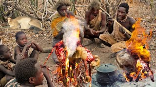 Hadzabe Tribe Hunting Wild MeatCooking amp Harvesting Wild Honey In The Bush•Tru Hunters [upl. by Nelaf]