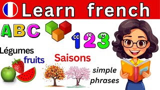 Easy french  Learn french  French vocabulary  Alphabet colors days fruits  Simple phrases french [upl. by Phaedra]