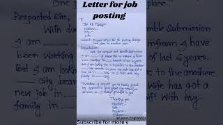 Letter for job posting letter english trending shorts shortvideo youtubeshorts [upl. by Eigriv]