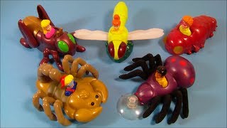 1998 BUG RIDERS SET OF 5 BURGER KING FAST FOOD COLLECTIBLES VIDEO REVIEW [upl. by Marteena]