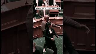 Parliament suspended as MĀORI MP’s perform HAKA joined by public gallery tao maori breakingnews [upl. by Gurolinick]