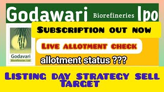 GODAVARI BIOREFINERY IPO Allotment Status Check LIVE [upl. by Aiciruam963]