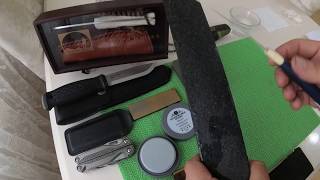 Granitle bıçak bileme Sharpening knives with a piece of granite 1080p video [upl. by Bentley]