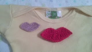 LABIOS O BOCA EN CROCHET APLICACIÓN PARA DECORAR FÁCIL [upl. by Hairahcez]