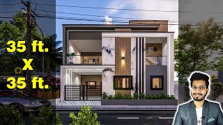 35X35 Feet House Design 3D  135 Gaj  1225 sqft  3535 house design  105X105 Meter  DV Studio [upl. by Odlanar652]