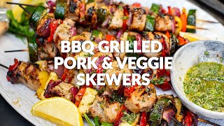 Pork Skewers With Vegetables amp Greek Marinade [upl. by Girovard419]