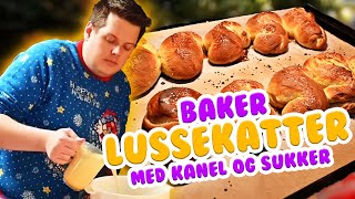 Baker LUSSEKATTER med KANEL og SUKKER 🎅🐈 [upl. by Azilem]