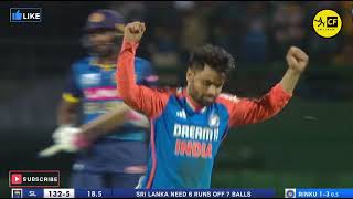 Rinku Singh bowling today  Rinku Singh bowling highlights  Ind vs Sl 3rd T20 Full Highlights [upl. by Namolos]