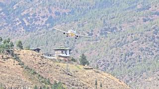 Bhutan Airlines A319’s Masterful Touchdown at Paro Airport Runway 15 [upl. by Byrle]