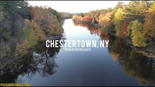 Schroon River FlyoverChestertown New York Fall Foliage [upl. by Pascha128]