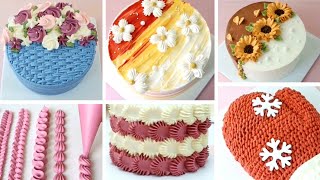 Simple NOZZLE DESIGNS For Cakes  PIPING TRICKS ✨ [upl. by Ponce]