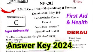 first aid and health dbrau answer key 2024  agra university  co curricular  solved paper 2024 [upl. by Weiler855]