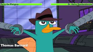 Perry the Platypus vs Doofenshmirtz  First Fight with healthbars [upl. by Kcirdneh]