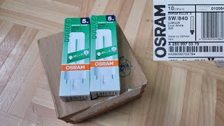 Lampes fluocompactes OSRAM PLS 5w 840 Cool White G23 2000s  Neuves [upl. by Eisele]