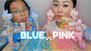 PINK vs BLUE Candies with DIY Japanese Candy  SissiampEmma [upl. by Adas]