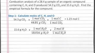 CHEMISTRY 101 Finding Empirical Formula Using Combustion Analysis for a Compound with C H O [upl. by Elleahcim]