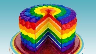 Rainbow Cake How to Make a Rainbow Cake by Cookies Cupcakes and Cardio [upl. by Llenor]